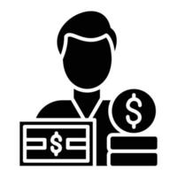 Accountant Glyph Icon vector