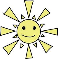 sol con una sonrisa. ilustración vectorial para niños vector