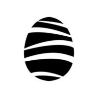 A simple easter black egg with simple texture on white background. Vector illustration.