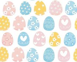 cute colourful pastel Easter eggs pattern seamless for background vector