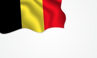 Bélgica bandera ondeando ilustración con copia espacio sobre fondo aislado vector