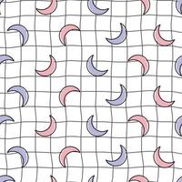 Nursery  seamless pattern crescent moon on mesh background Use for prints, wallpapers, textiles, vector images