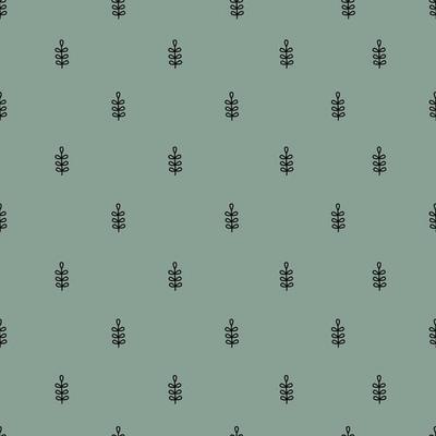 Tree on green background seamless pattern for print, textile, wallpaper, fashion design Vector Illustration