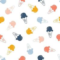 Ice cream cone baby seamless pattern vector background for print, decorative, textile