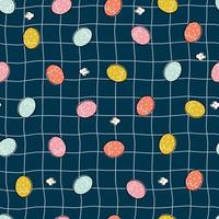 Easter eggs on mesh background used for prints, wallpaper, textiles vector