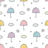 Nursery seamless pattern umbrella on white background vector