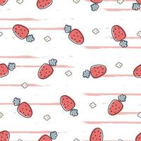 Nursery seamless pattern strawberry on striped background used for print, wallpaper, textile vector