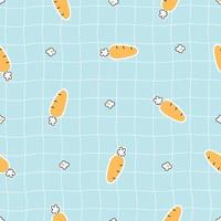 Nursery seamless pattern carrots on a mesh background Use for prints, wallpapers, textiles Vector Illustration