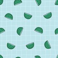 Nursery seamless pattern watermelon on a mesh background Use for prints, wallpaper, textiles, vector illustrations