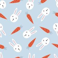 Rabbit and carrot baby seamless pattern Use for prints, decorations, textiles, vector illustration