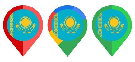 flat map marker icon with  kazakhstan flag isolated on white background vector