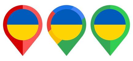 flat map marker icon with ukraine flag isolated on white background vector