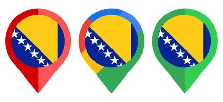 flat map marker icon with bosnia and herzegovina flag isolated on white background vector