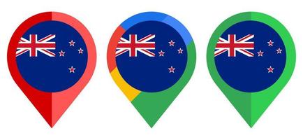 flat map marker icon with new zealand flag isolated on white background vector