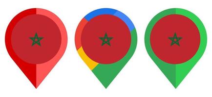 flat map marker icon with morocco flag isolated on white background vector