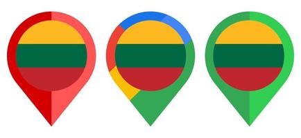 flat map marker icon with lithuania flag isolated on white background vector