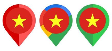 flat map marker icon with vietnam flag isolated on white background vector