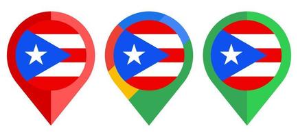 flat map marker icon with puerto rico flag isolated on white background vector