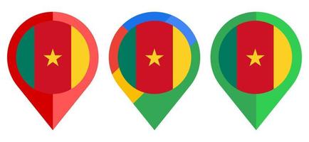 flat map marker icon with cameroon flag isolated on white background vector