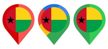 flat map marker icon with guinea bissau flag isolated on white background vector