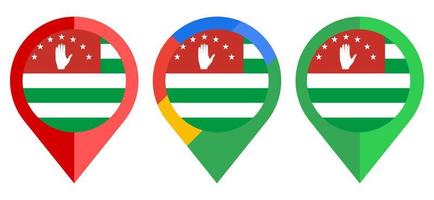 flat map marker icon with abkhazia flag isolated on white background vector