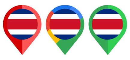 flat map marker icon with costa rica flag isolated on white background vector