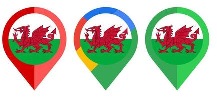 flat map marker icon with wales flag isolated on white background vector