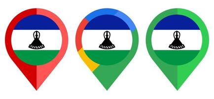 flat map marker icon with lesotho flag isolated on white background vector