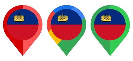 flat map marker icon with liechtenstein  flag isolated on white background vector
