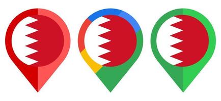 flat map marker icon with bahrain flag isolated on white background vector