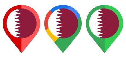 flat map marker icon with qatar flag isolated on white background vector