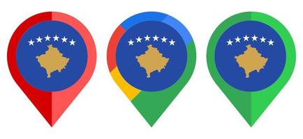 flat map marker icon with kosovo flag isolated on white background vector