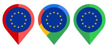 flat map marker icon with european union flag isolated on white background vector