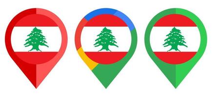 flat map marker icon with lebanon flag isolated on white background vector