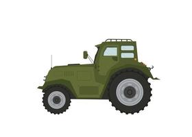 Flat tractor on white background. Tractor icon vector illustration.