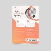 Business flyer design corporate flyer template geometric shape poster design brochure gradient abstract magazine background space for photo in A5 size vector