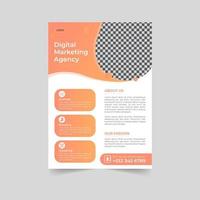 Business flyer design corporate flyer template geometric shape poster design brochure gradient abstract magazine background space for photo in A5 size vector