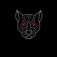 Illustration vector graphics of, template logo head panther with red eyes