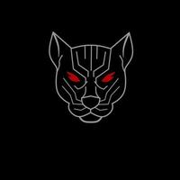 Illustration vector graphics of, template logo head panther with red eyes