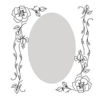 Rose continuous line invitation, outline sketch style vector abstract art.