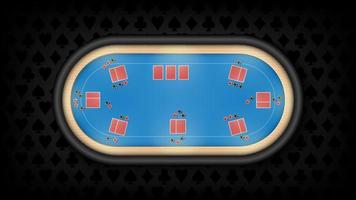 Poker table green cloth on dark background, vector illustration