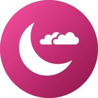 Crescent Moon Icon Style vector