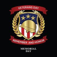 Veterans Day. Honoring all who served . Badges, Symbols of Remember and Respect vector