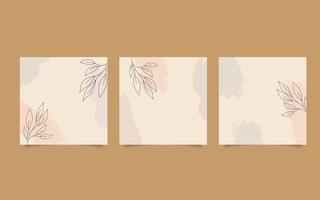 set of abstract minimalst hand drawn cover collection vector