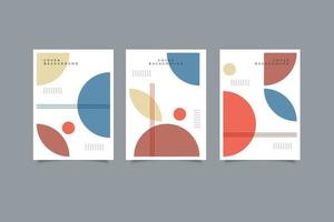 set of business cover template geometric design vector