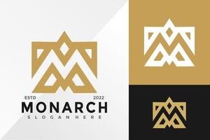 Letter M Monarch Logo Design Vector illustration template
