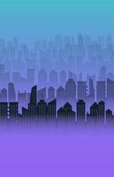 silhouette building city town on gradient background vector