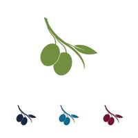 logotipo de icono de oliva vector