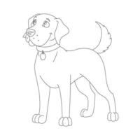 Cute Puppy Dog Outline Coloring Page for Kids Animal Coloring Page vector