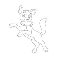 lindo cachorro perro esquema página para colorear para niños animal página para colorear vector